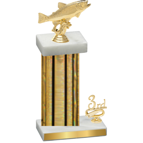 Accented Single Gold Glacier Third Place Fishing Trophy