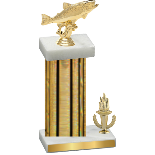 Accented Single Gold Glacier Victory Fishing Trophy