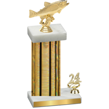 Accented Single Gold Glacier Year Fishing Trophy