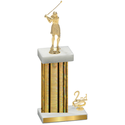 Accented Single Gold Glacier Second Place Golf Trophy