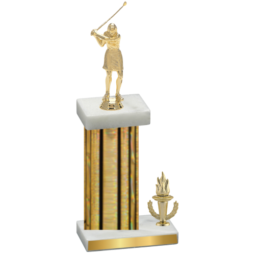 Accented Single Gold Glacier Victory Golf Trophy