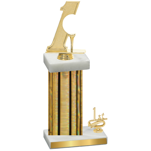 Accented Single Gold Glacier First Place Golf Trophy