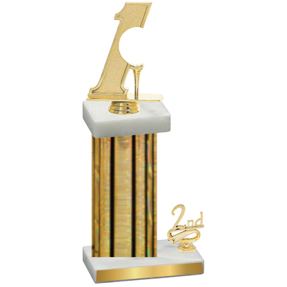 Accented Single Gold Glacier Second Place Golf Trophy