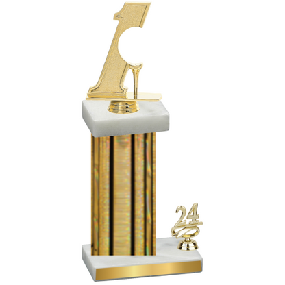 Accented Single Gold Glacier Year Golf Trophy