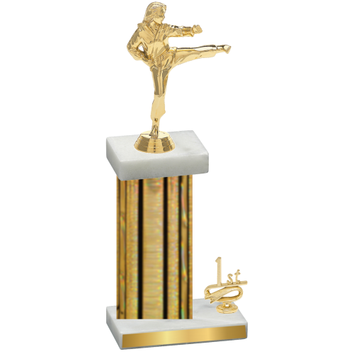 Accented Single Gold Glacier First Place Karate Trophy