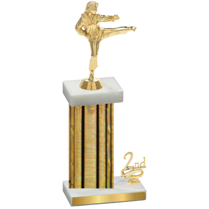 Accented Single Gold Glacier Second Place Karate Trophy