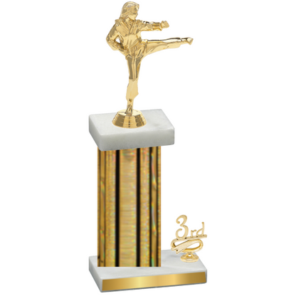 Accented Single Gold Glacier Third Place Karate Trophy