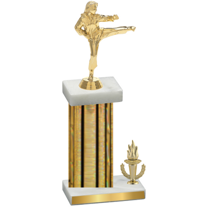 Accented Single Gold Glacier Victory Karate Trophy