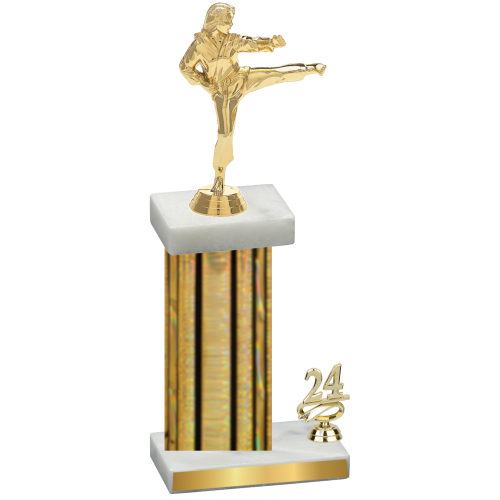 Accented Single Gold Glacier Year Karate Trophy