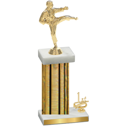 Accented Single Gold Glacier First Place Karate Trophy