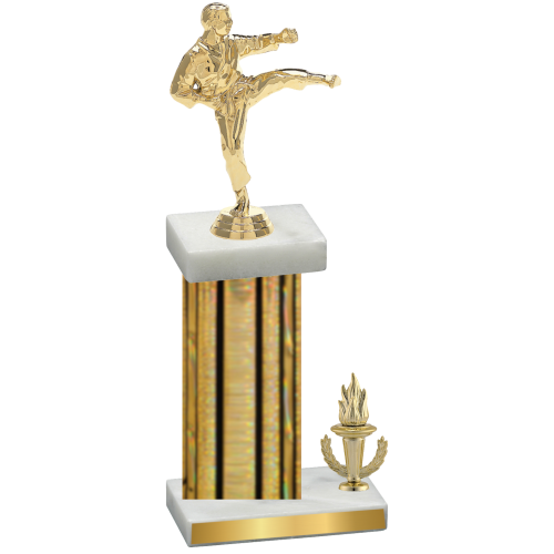 Accented Single Gold Glacier Victory Karate Trophy