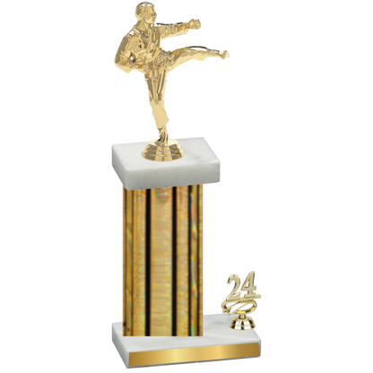 Accented Single Gold Glacier Year Karate Trophy