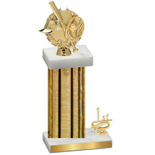 Accented Single Gold Glacier First Place Baseball Trophy