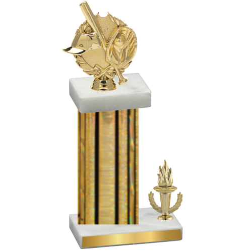 Accented Single Gold Glacier Victory Baseball Trophy