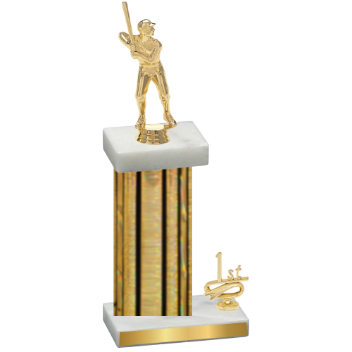 Accented Single Gold Glacier First Place Baseball Trophy