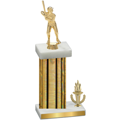 Accented Single Gold Glacier Victory Baseball Trophy