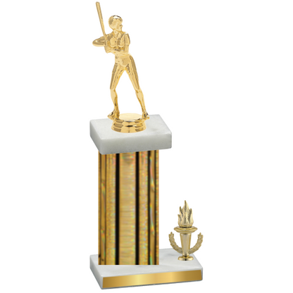 Accented Single Gold Glacier Victory Softball Trophy