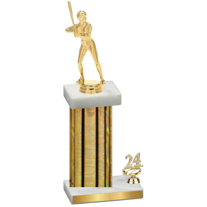 Accented Single Gold Glacier Year Softball Trophy