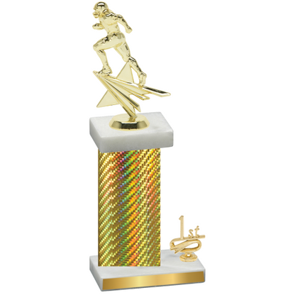 Accented Single Gold Carbon Fiber First Place Football Trophy