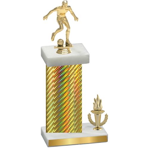 Accented Single Gold Carbon Fiber Victory Soccer Trophy