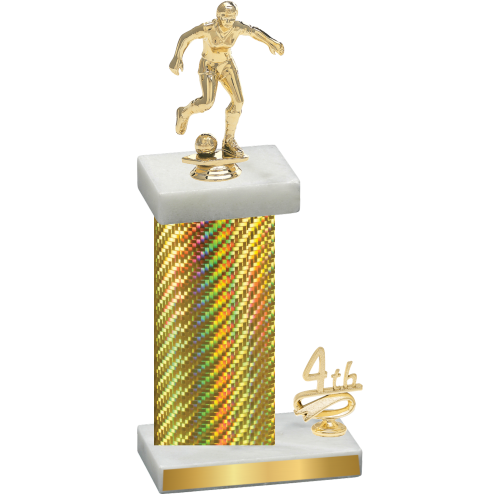 Accented Single Gold Carbon Fiber Fourth Place Soccer Trophy