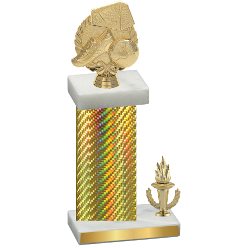 Accented Single Gold Carbon Fiber Victory Soccer Trophy