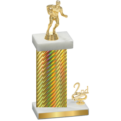 Accented Single Gold Carbon Fiber Second Place Rugby Trophy