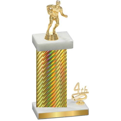 Accented Single Gold Carbon Fiber Fourth Place Rugby Trophy