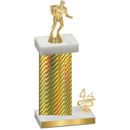 Accented Single Gold Carbon Fiber Fourth Place Rugby Trophy