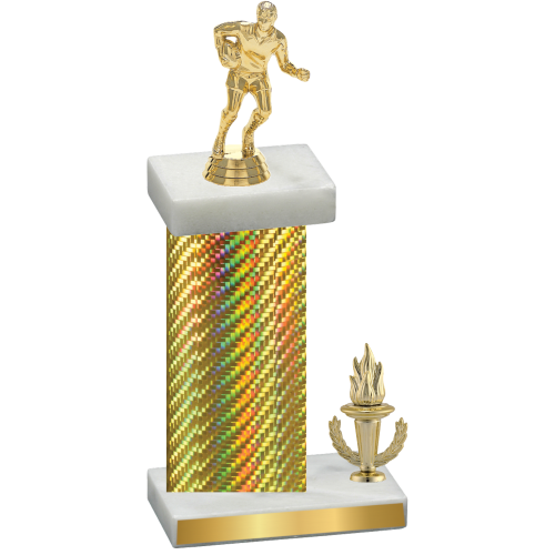 Accented Single Gold Carbon Fiber Victory Rugby Trophy