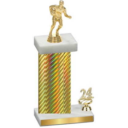 Accented Single Gold Carbon Fiber Year Rugby Trophy