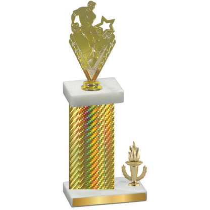 Accented Single Gold Carbon Fiber Victory Rugby Trophy