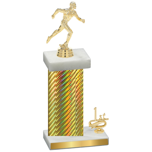 Accented Single Gold Carbon Fiber First Place Running Trophy