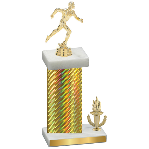 Accented Single Gold Carbon Fiber Victory Running Trophy