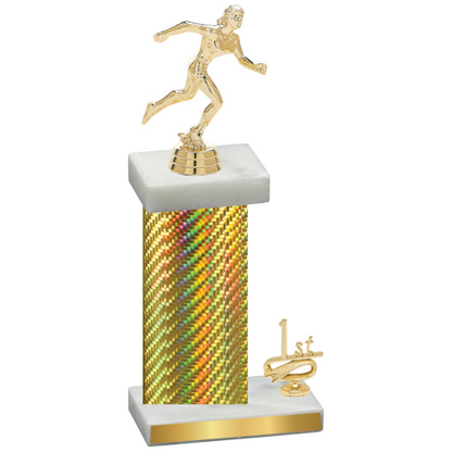 Accented Single Gold Carbon Fiber First Place Running Trophy