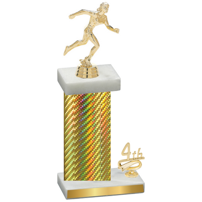 Accented Single Gold Carbon Fiber Fourth Place Running Trophy