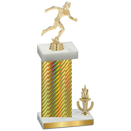 Accented Single Gold Carbon Fiber Victory Running Trophy