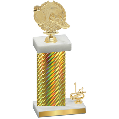 Accented Single Gold Carbon Fiber First Place Running Trophy