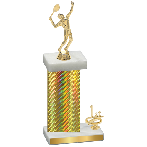 Accented Single Gold Carbon Fiber First Place Tennis Trophy