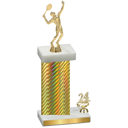 Accented Single Gold Carbon Fiber Year Tennis Trophy