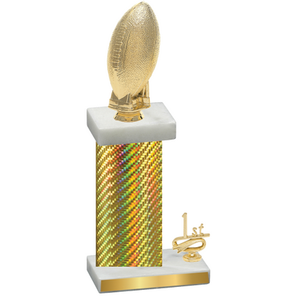 Accented Single Gold Carbon Fiber First Place Football Trophy