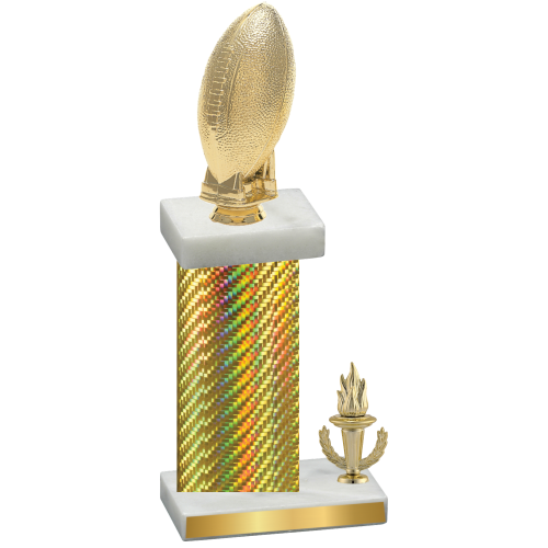 Accented Single Gold Carbon Fiber Victory Football Trophy