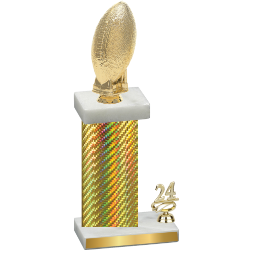 Accented Single Gold Carbon Fiber Year Football Trophy