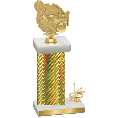 Accented Single Gold Carbon Fiber First Place Tennis Trophy