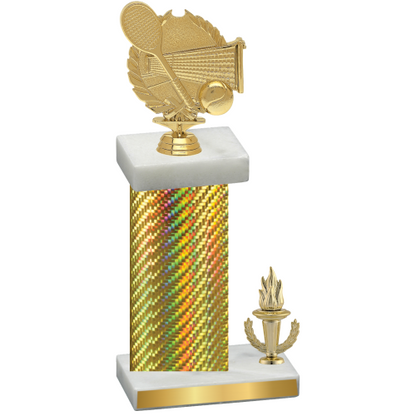 Accented Single Gold Carbon Fiber Victory Tennis Trophy