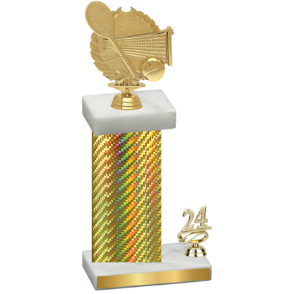 Accented Single Gold Carbon Fiber Year Tennis Trophy