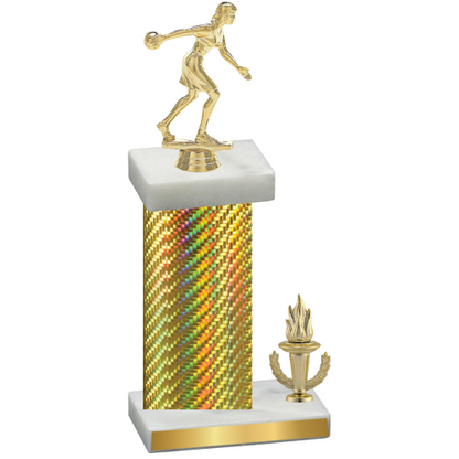 Accented Single Gold Carbon Fiber Victory Bowling Trophy