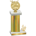 Accented Single Gold Carbon Fiber Fourth Place Bowling Trophy