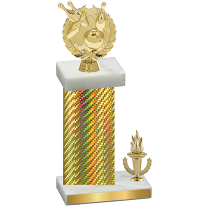 Accented Single Gold Carbon Fiber Victory Bowling Trophy