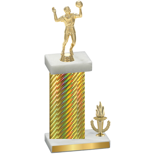 Accented Single Gold Carbon Fiber Victory Volleyball Trophy